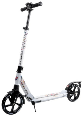 Самокат складной ALL ROAD URBAN колёса 200 мм ABEC 7 тормоз-крыло до 100 кг ремень-переноска (Артикул: SU4K, Цвет: Белый)
