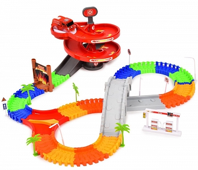 1TOY Т59308 Трек гибкий ПОЖАРНАЯ СТАНЦИЯ 119 деталей от магазина ДЕТКИ