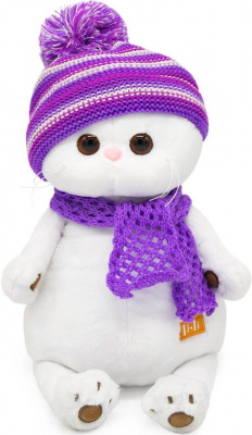 BUDI BASA LK24-072 Игрушка мягкая КОШЕЧКА ЛИ-ЛИ в лиловом вязаном комплекте 24 см от магазина ДЕТКИ