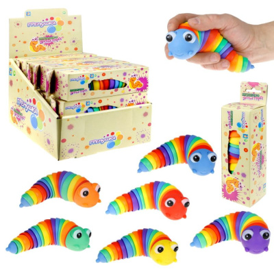 1TOY Т23265 Игрушка-антистресс ГРЕМУШКА ГУСЕНИЦА 18 см от магазина ДЕТКИ