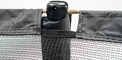 Батут каркасный SKY DOUBLE с входом на клапане, с защитной сеткой диаметр 396 см (Артикул: Sky Double 3.96, Цвет: Чёрный/Синий)