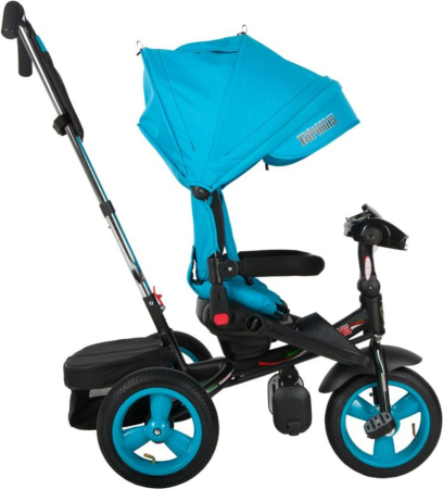 Велосипед детский трёхколёсный SUPER FORMULA 3 12"/10" надувные колёса с ручкой (Артикул: SFA3B, Цвет: Синий)