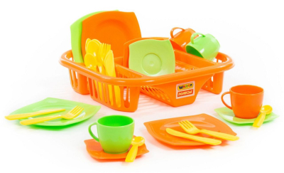 ПОЛЕСЬЕ 40725 Набор посуды АЛИСА с сушилкой на 4 персоны от магазина ДЕТКИ