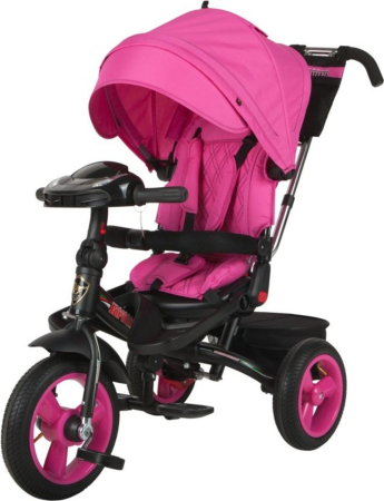 Велосипед детский трёхколёсный SUPER FORMULA 3 12"/10" надувные колёса с ручкой (Артикул: SFA3P, Цвет: Розовый)