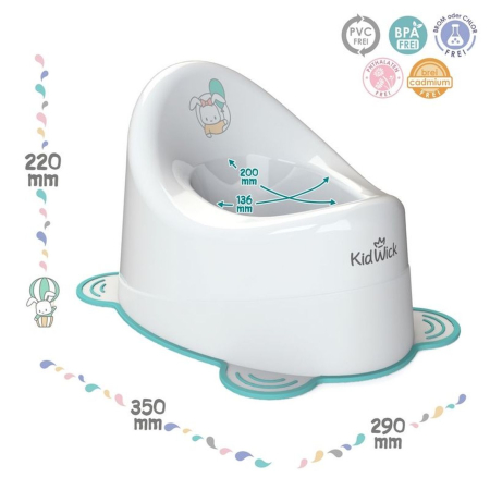 Горшок туалетный УЛИТКА (Цвет Белый/Бирюзовый)