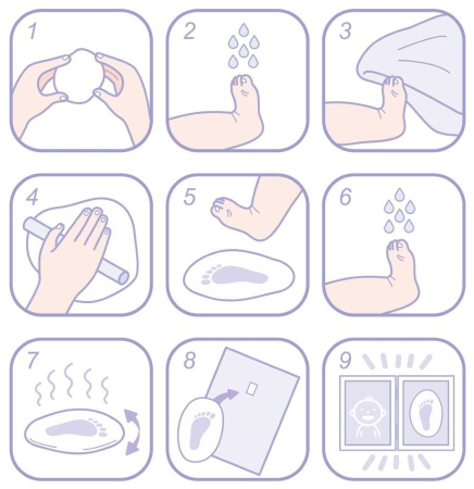 ДЕСЯТОЕ КОРОЛЕВСТВО 01908 Набор СЛЕПКИ НОЖЕК И РУЧЕК ВАШЕГО РЕБЁНКА ЛАПОЧКА двойная рамка от магазина ДЕТКИ