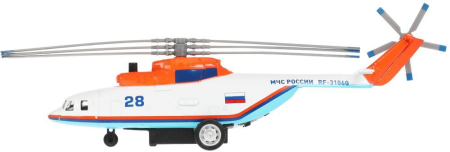 ТЕХНОПАРК COPTER-20SLRES-WH Вертолёт металлический инерционный МЧС 20 см со светом и звуком от магазина ДЕТКИ