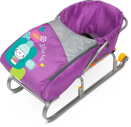 NIKA СС3-1 Сиденье для санок с чехлом для ног Цвет Снеговик Орхидея от магазина ДЕТКИ