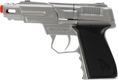 ИГРАЕМ ВМЕСТЕ 89203-S902BN-R Пистолет игрушечный металлический СМЕРЧ для стрельбы пистонами 8 зарядов от магазина ДЕТКИ