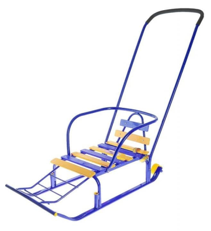 Санки с колёсиками (Цвет Синий)