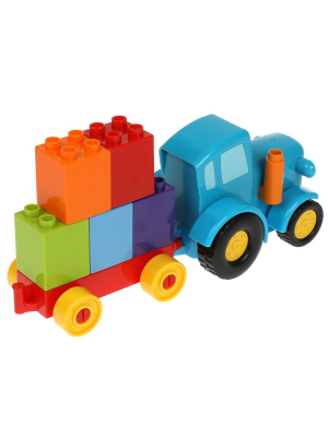 ГОРОД МАСТЕРОВ 10030-GK Конструктор Синий трактор для малышей развивающий от магазина ДЕТКИ