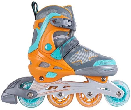 Коньки роликовые раздвижные AZART 2021 (Артикул: 087594, Цвет: Оранжевый, Размер: L (38-41))