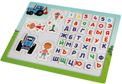 БУРАТИНО STR47 Доска магнитная СИНИЙ ТРАКТОР УЧИМ АЛФАВИТ 30 см х 22.5 см от магазина ДЕТКИ