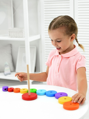 ПК ЛИДЕР 60112 Пирамидка деревянная 11 деталей 20 см от магазина ДЕТКИ