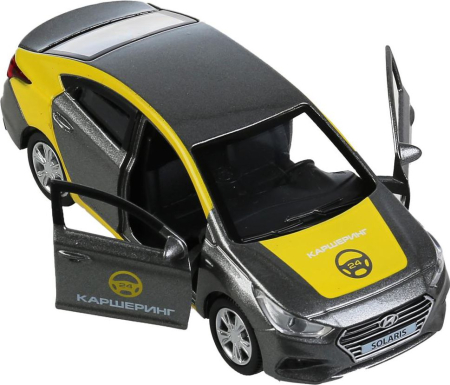 ТЕХНОПАРК SOLARIS2-12DEL-GY Автомобиль металлический HYUNDAI SOLARIS КАРШЕРИНГ 12 см Цвет Серебристый/Жёлтый от магазина ДЕТКИ