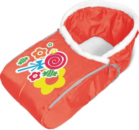 NIKA СС3-2 Сиденье для санок с чехлом для ног и искусственным мехом Цвет Красный Леденец от магазина ДЕТКИ