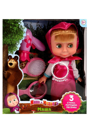 КАРАПУЗ 83033K-N Кукла МАША серия МАША И МЕДВЕДЬ с набором парикмахера 25 см 3 стиха-потешки, песенка от магазина ДЕТКИ