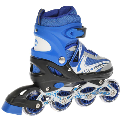 Коньки роликовые раздвижные (Артикул: C28004-34-37-BLUE, Цвет: Синий, Размер: 34-37)