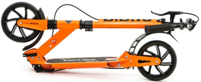 Самокат складной YOKER колёса 200 мм задний ручной тормоз, 2 амортизатора (Артикул: SKL-03G-OR, Цвет: Оранжевый)