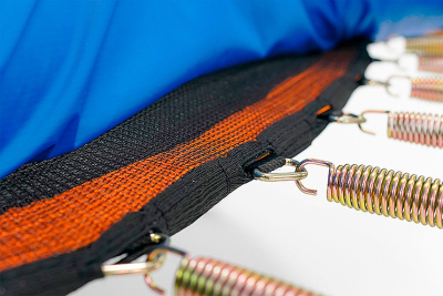 Батут каркасный SKY DOUBLE с входом на клапане, с защитной сеткой диаметр 305 см (Артикул: Sky Double 3.05, Цвет: Чёрный/Синий)