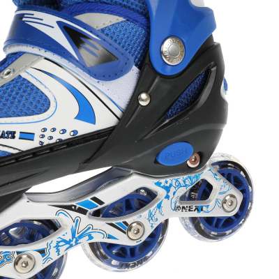 Коньки роликовые раздвижные (Артикул: C28004-34-37-BLUE, Цвет: Синий, Размер: 34-37)