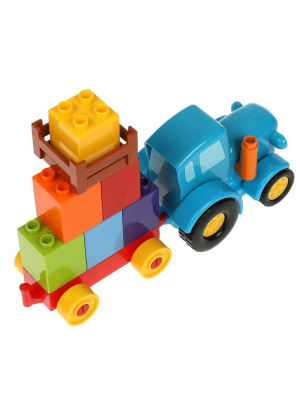 ГОРОД МАСТЕРОВ 10030-GK Конструктор Синий трактор для малышей развивающий от магазина ДЕТКИ