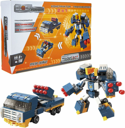 1TOY Т19874 Конструктор BLOCKFORMERS УРАГАН-СКАЙБОТ серия TRANSBOT от магазина ДЕТКИ 1TOY Т19874 Конструктор BLOCKFORMERS УРАГАН-СКАЙБОТ серия TRANSBOT от магазина ДЕТКИ