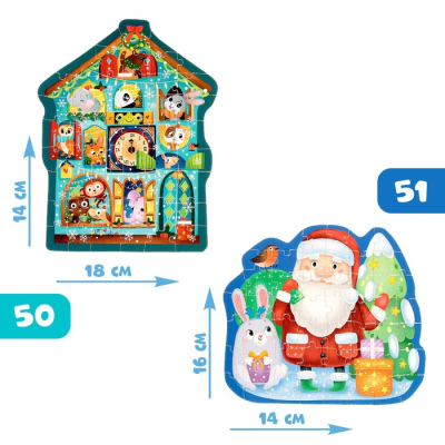 PUZZLE TIME 7887047 Фигурные пазлы 2 в 1 НОВОГОДНЯЯ ИСТОРИЯ 101 деталь от магазина ДЕТКИ