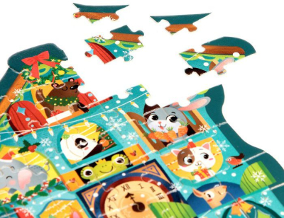 PUZZLE TIME 7887047 Фигурные пазлы 2 в 1 НОВОГОДНЯЯ ИСТОРИЯ 101 деталь от магазина ДЕТКИ
