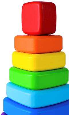 ПК ЛИДЕР 60212 Пирамидка деревянная КВАДРАТ 11 деталей 19 см от магазина ДЕТКИ