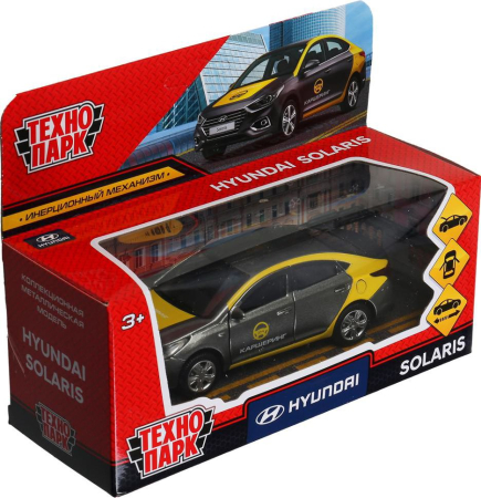 ТЕХНОПАРК SOLARIS2-12DEL-GY Автомобиль металлический HYUNDAI SOLARIS КАРШЕРИНГ 12 см Цвет Серебристый/Жёлтый от магазина ДЕТКИ