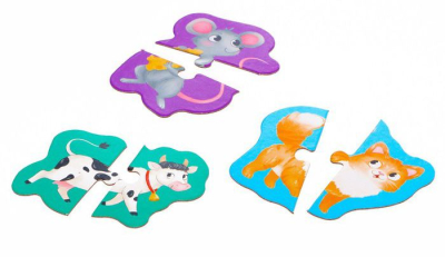 PUZZLE TIME 7860028 Макси-пазлы ВЕСЁЛАЯ ФЕРМА 10 пазлов в металлической коробке от магазина ДЕТКИ