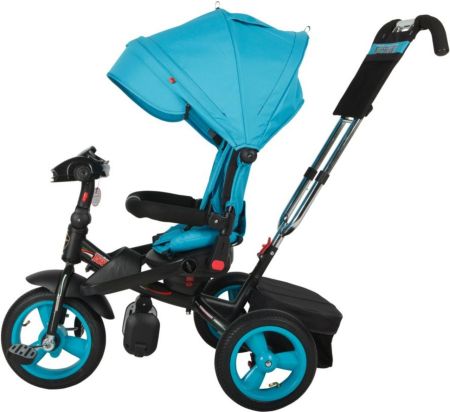 Велосипед детский трёхколёсный SUPER FORMULA 3 12"/10" надувные колёса с ручкой (Артикул: SFA3B, Цвет: Синий)