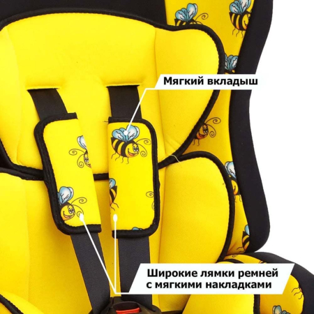 Автокресло ТРАНСФОРМЕР ПРАЙМ ISOFIX Группа 1-2-3 (9-36кг) (Цвет Пчёлка)