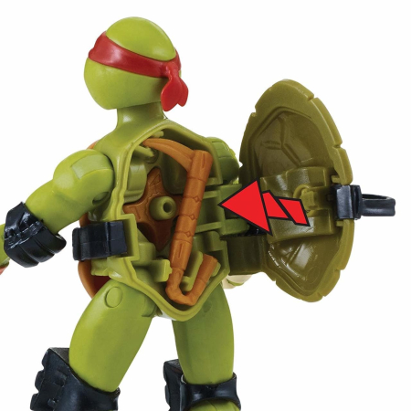 TMNT 90480 (90732) Фигурка Черепашки Ниндзя 12 см BATTLE SHELL MICHELANGELO серия TOTALLY TURTLES от магазина ДЕТКИ