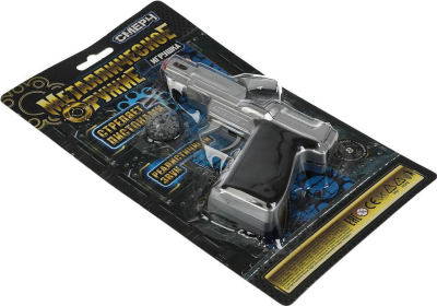 ИГРАЕМ ВМЕСТЕ 89203-S902BN-R Пистолет игрушечный металлический СМЕРЧ для стрельбы пистонами 8 зарядов от магазина ДЕТКИ
