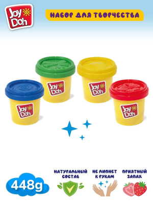 JOY-DOH POT-04/112 Масса для лепки 4 баночки по 112 г от магазина ДЕТКИ