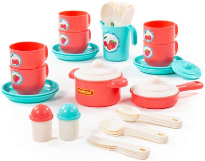 ПОЛЕСЬЕ 80158 Набор детской посуды ХОЗЯЮШКА на 6 персон (V3) 38 элементов от магазина ДЕТКИ