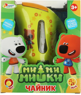 ИГРАЕМ ВМЕСТЕ B1700061-R3 Чайник МИМИМИШКИ со звуком и светом, можно заливать воду, крышка открывается от магазина ДЕТКИ