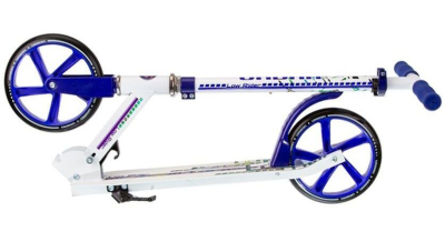 Самокат складной LOW RIDER URBAN колёса 200 мм ABEC 7 тормоз-крыло до 100 кг ремень-переноска (Артикул: SU2C, Цвет: Белый/Синий)