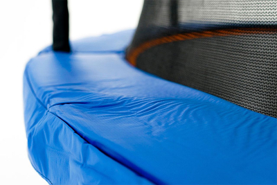 Батут каркасный SKY DOUBLE с входом на клапане, с защитной сеткой диаметр 305 см (Артикул: Sky Double 3.05, Цвет: Чёрный/Синий)