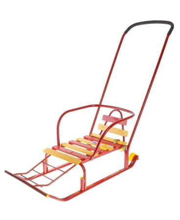 Санки с колёсиками (Цвет Красный)