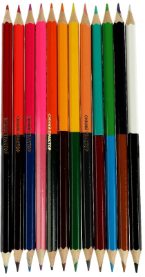 УМКА CPD12-66911-STR Карандаши цветные двусторонние СИНИЙ ТРАКТОР 24 цвета 12 шт. от магазина ДЕТКИ