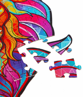 PUZZLE TIME 7860022 Фигурный пазл СКАЗОЧНЫЙ ЛЕВ 76 деталей 17 см х 22 см в металлической коробке от магазина ДЕТКИ