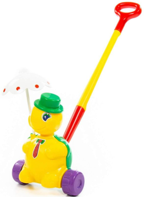 ПОЛЕСЬЕ 3637 Каталка ЧЕРЕПАШКА ТОРТИЛА с ручкой от магазина ДЕТКИ