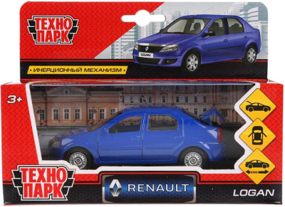 ТЕХНОПАРК LOGAN-BU Автомобиль металлический инерционный RENAULT LOGAN 12 см двери и багажник открываются от магазина ДЕТКИ