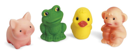 ОГОНЁК С-1017 Набор животных из ПВХ для купания МАЛЫШИ 4 шт. в сетке от магазина ДЕТКИ