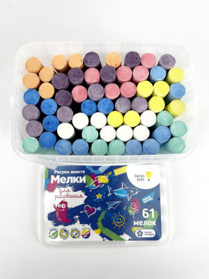 GENIO KIDS MLB61 Мелки для рисования 8 цветов 61 шт. от магазина ДЕТКИ