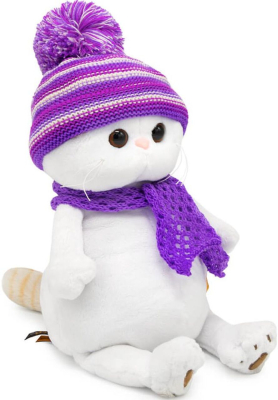 BUDI BASA LK24-072 Игрушка мягкая КОШЕЧКА ЛИ-ЛИ в лиловом вязаном комплекте 24 см от магазина ДЕТКИ