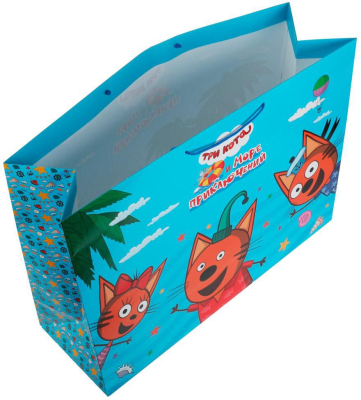 ЧУДО ПРАЗДНИК PXXXL-82617-3CS Пакет подарочный ТРИ КОТА И МОРЕ ПРИКЛЮЧЕНИЙ огромный 45 см х 60 см х 20 см от магазина ДЕТКИ